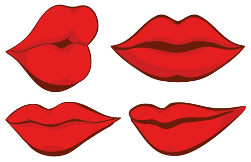 Woman red lips design vector 01  