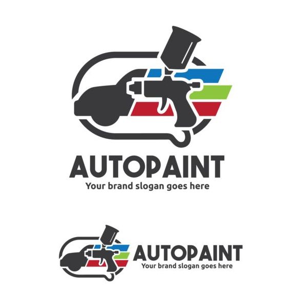 auto paint logo design vector  