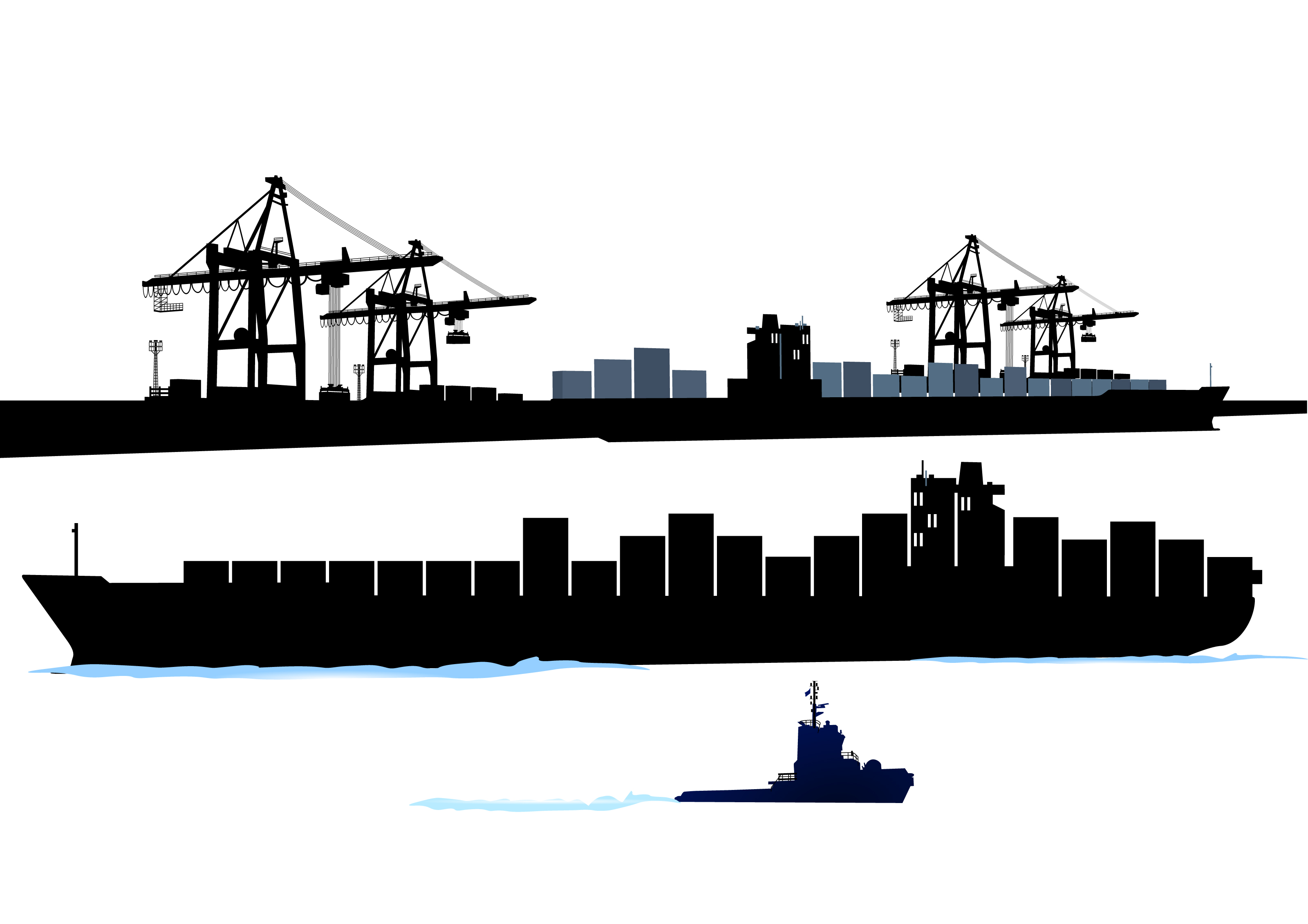 Container shipping design vector set 03  