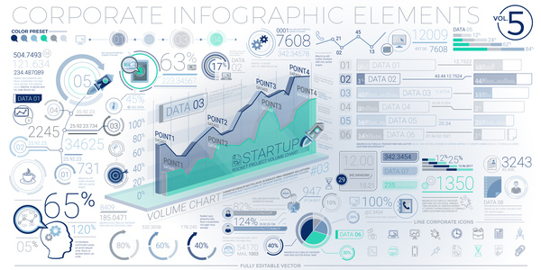 detailed corporate infographic template vector 05  