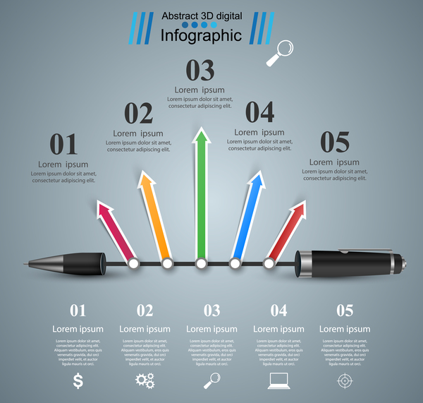 Pev Farbe Infographik Vektor  