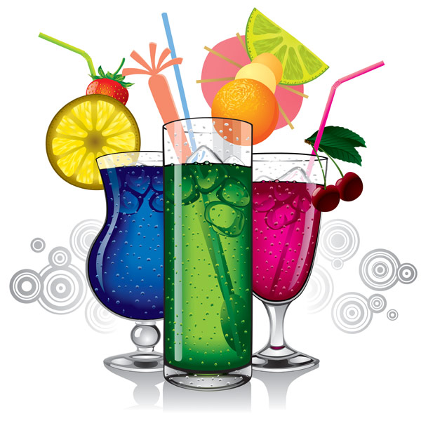 Colorful drinks vector graphics  