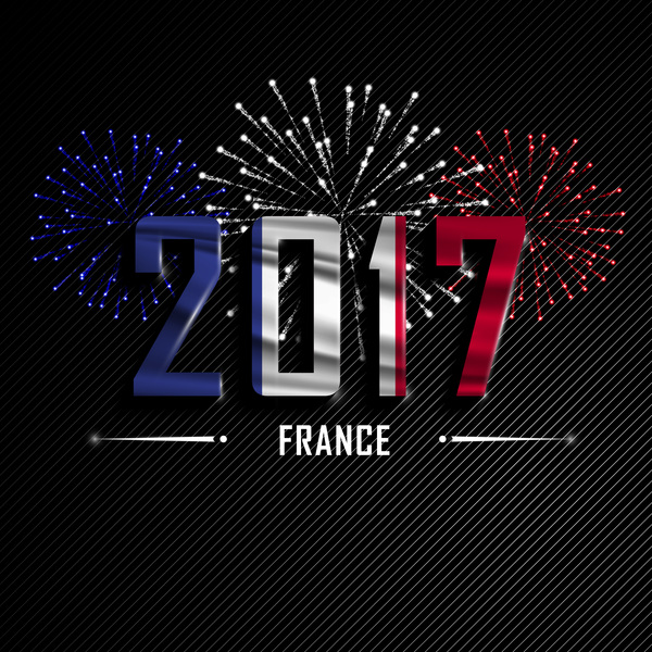 2017 nuovo anno Francia vettore sfondo  