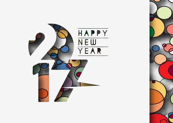 2017 nieuwe jaar Creative achtergrond set vector 16  
