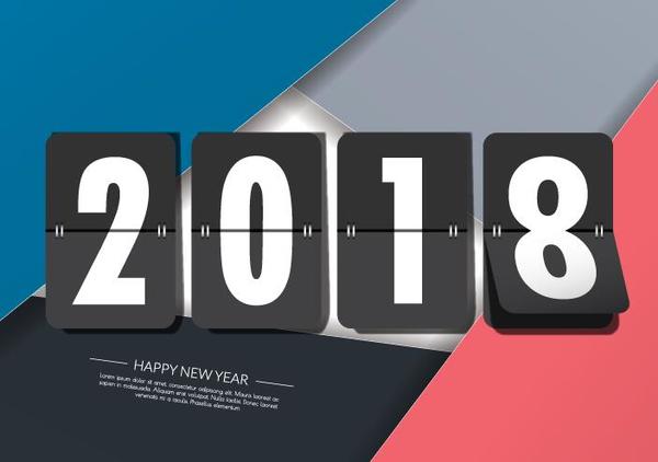 Geschäftsart-Hintergrundvektor des neuen Jahres 2018  