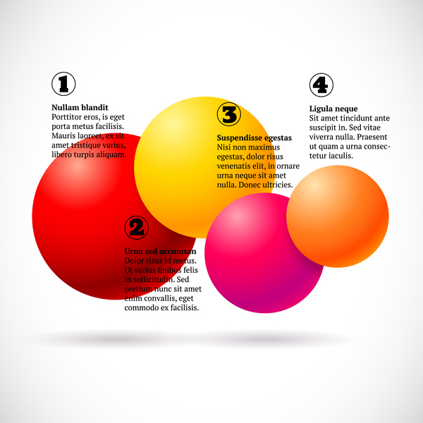 3D colored balls with numbered infographics vector 03  