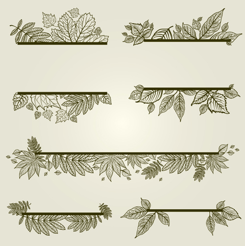 Vector Autumn Leafs Frames with Borders 04  