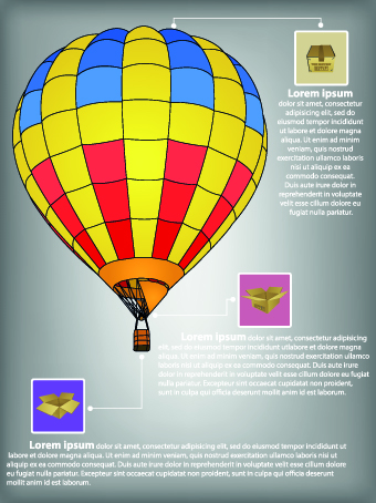 Hot Balloon Business template vector 02  