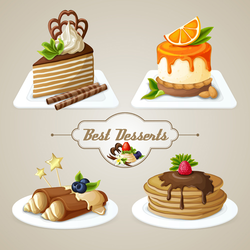 Best desserts vector icons graphics 02  
