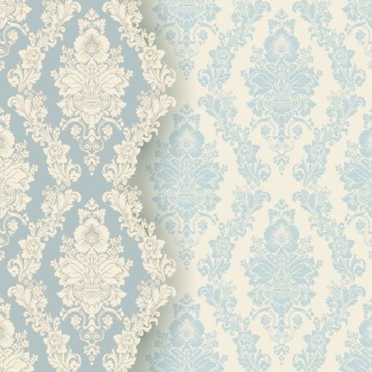Blauw Vintage Floral pattern vector  