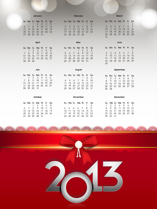 Elements of Calendar 2013 design vector art 05  