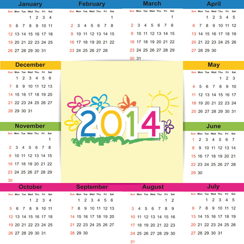 Calendar 2014 vector huge collection 65  