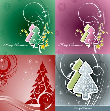 Christmas trees background vector  