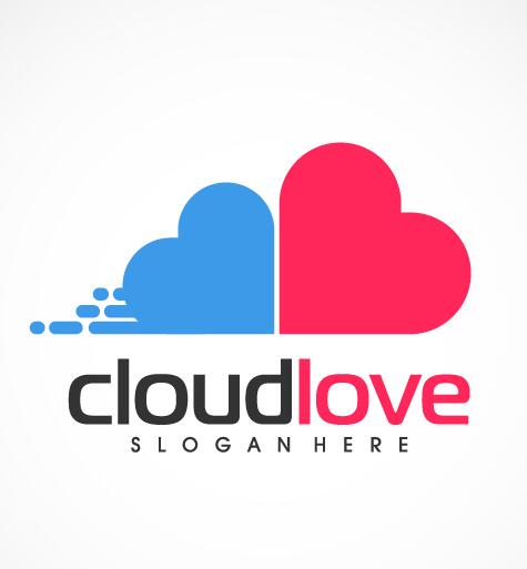 Cloud love logo vector  
