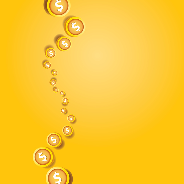 Mynt med gyllene affärsmall vektor 07  