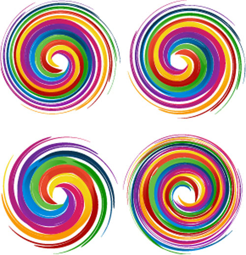 Colored swirl logos vector 03  