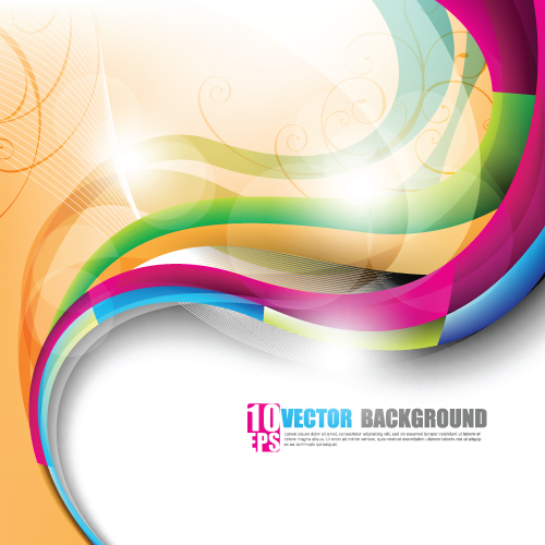 Shiny Colorful wave backgrounds art vector 05  