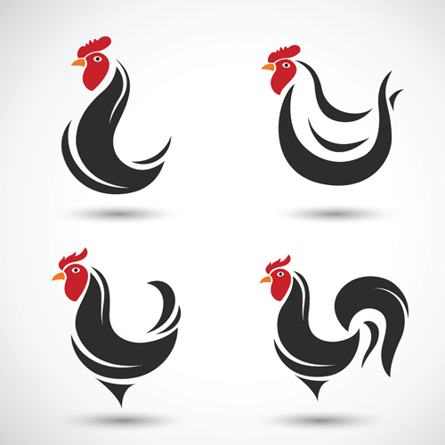 Creative chicken logos vector design 09  