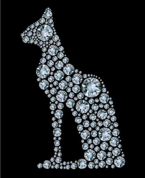Diamonds dog vector material  
