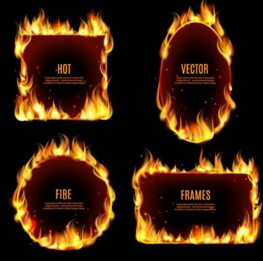 Vlam vuur frame vector 01  