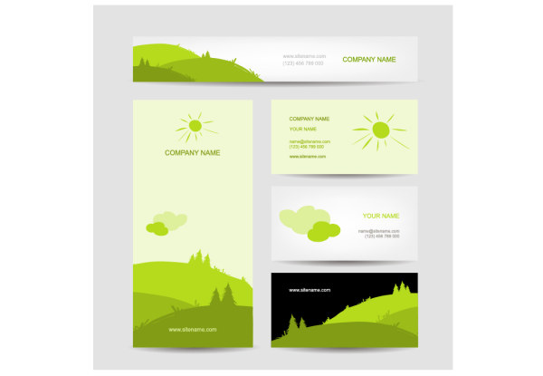 Fresh scenery card creative vector  