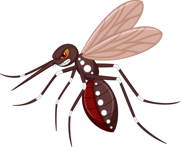 Funny mosquito cartoon vector material 09  