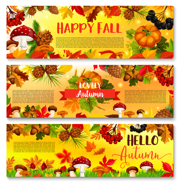 Harvest the fall banner vector material 01  