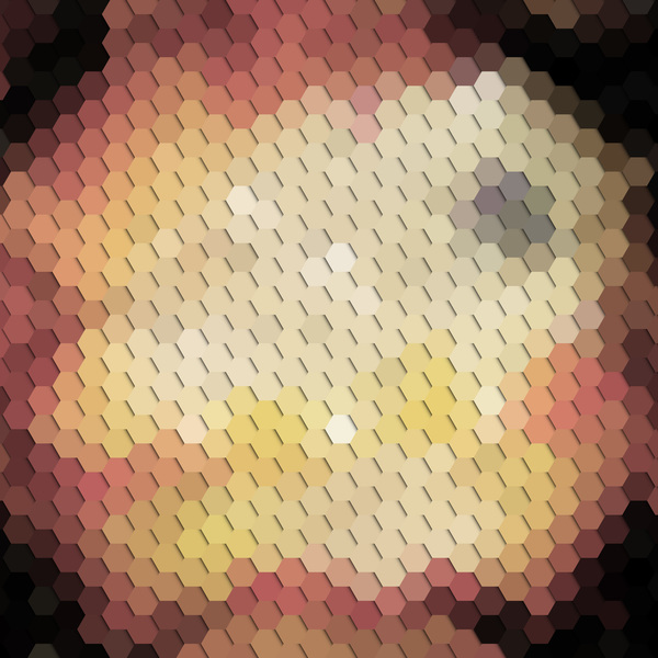 ぼかし背景ベクトルセット08の六角形パターン  