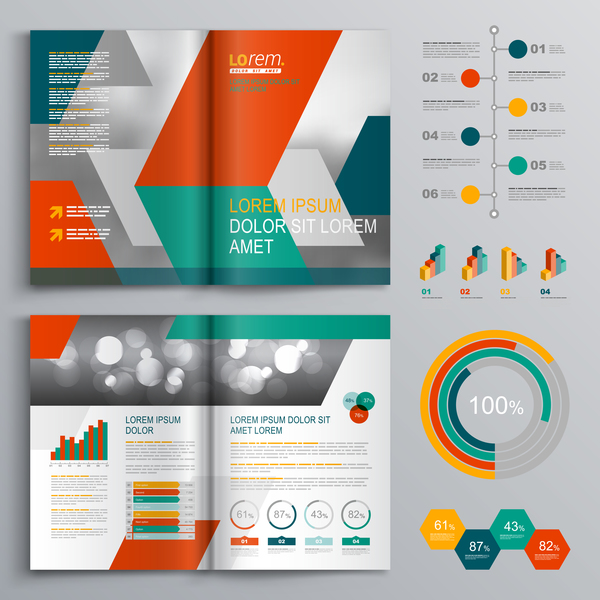 Infographic with modern brochure template vector 01  