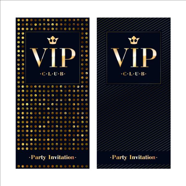 Luxury VIP invitation cards template vector 07  