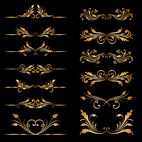 Luxury golden ornaments illustration vector 03  