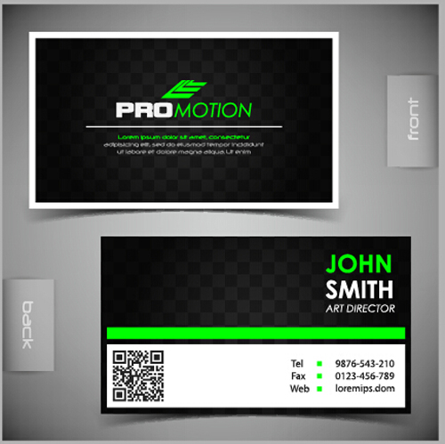 Modern business cards front and back template vector 03  