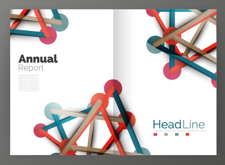 Molecule annual report brochure cover template vector 11  