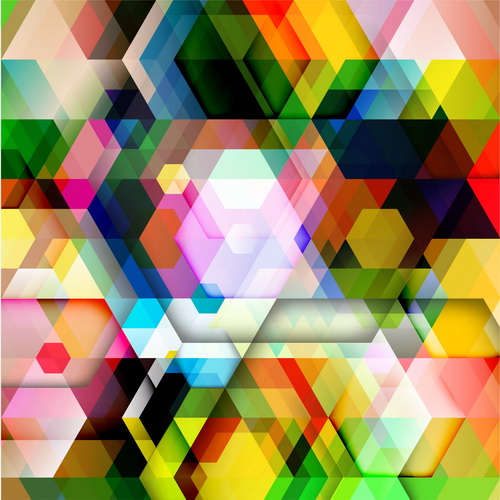 Multicolor geometrische Formen Hintergründe Vektoren 07  