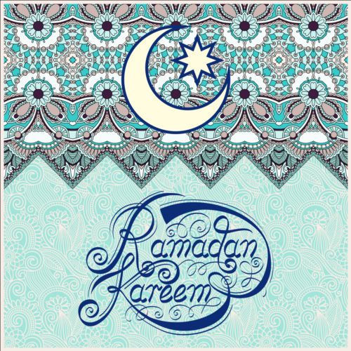 Muslim styles ramadan kareem background vector 09  