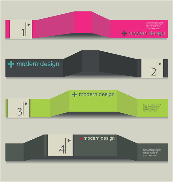 Vecteur de conception de modèle de bannières papier infographie  