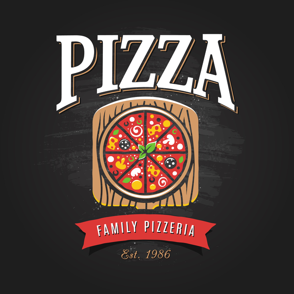 Pizza Logo vintage styles vector 05  