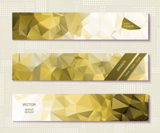 Polygonal with banners template vector 06  