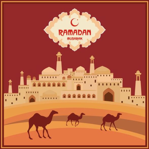 Ramadan mubarak background design vector 04  