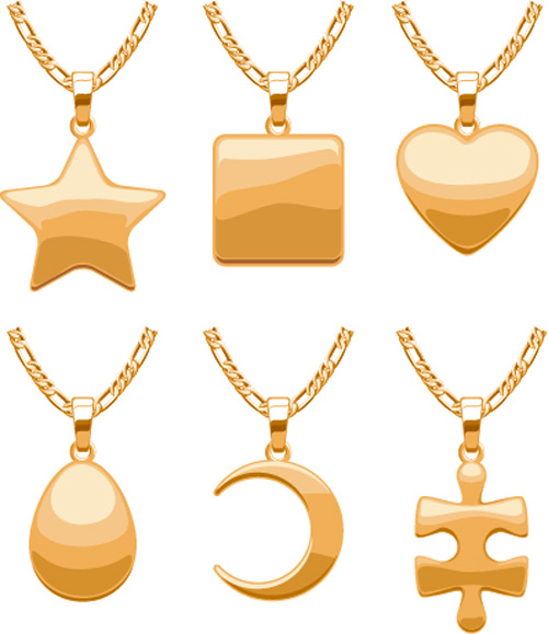 Shiny gold chains vector illustration 06  