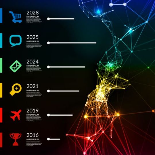 Timeline with infographics vector template 03  