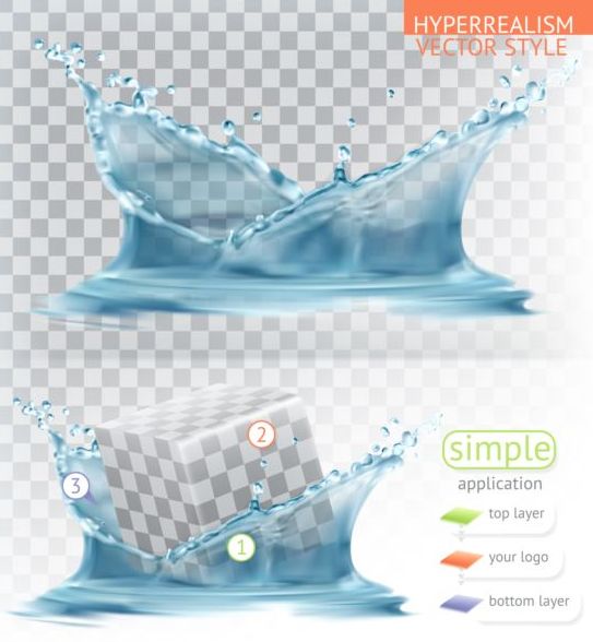 Spritzwasser mit Transparenz mit einfachen Anwendung Vector 03  