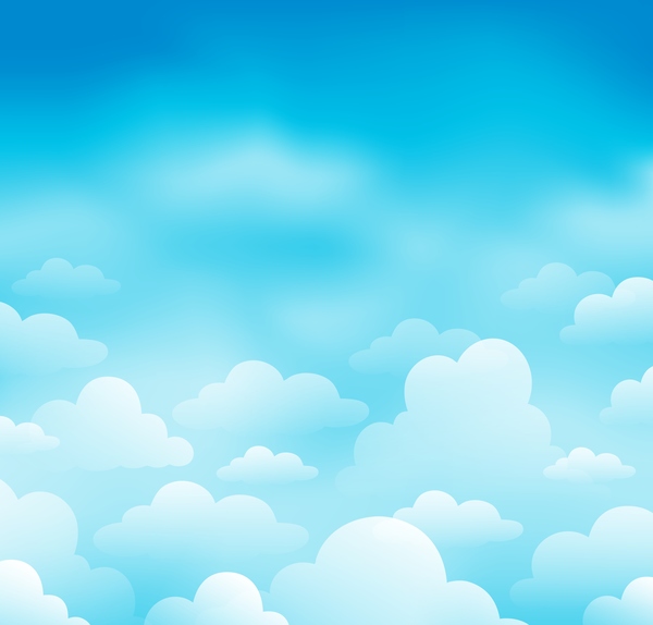 Nuages blancs avec un ciel bleu vector background 04  
