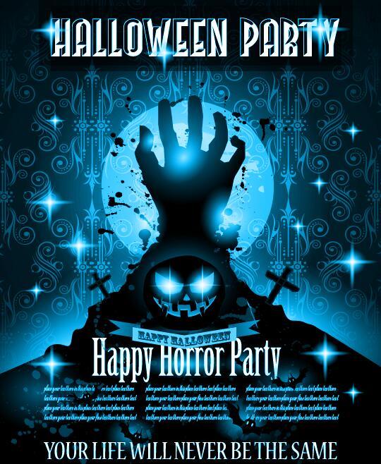 Halloween Horror Party Flyer Vorlage Vektor  