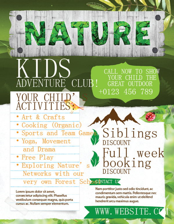 kids adventure club flyer template vector 02  