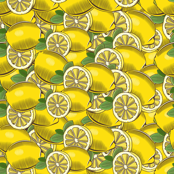 vecteur dessiné de citron sans couture main  