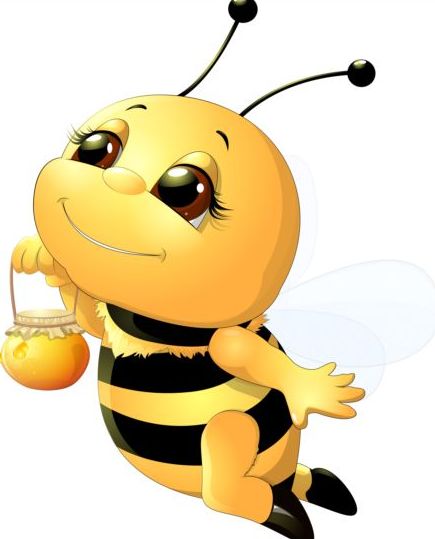사랑 스러운 만화 꿀벌 세트 벡터 15  