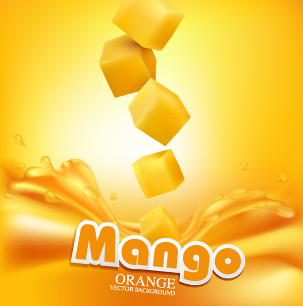 Mango-Orangen Hintergrund-Vektor 03  