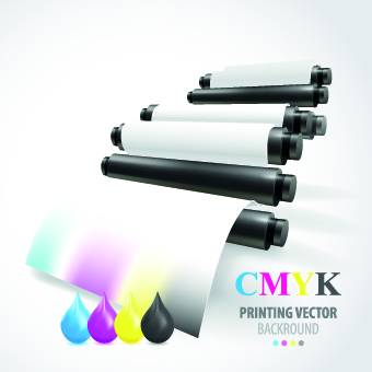 Printer CMYK design vector 03  