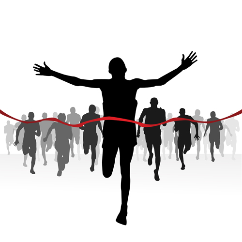 Set of Running elements people silhouette vector 04  